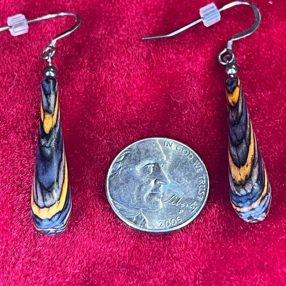 Wood Look Dangle Vintage Earrings